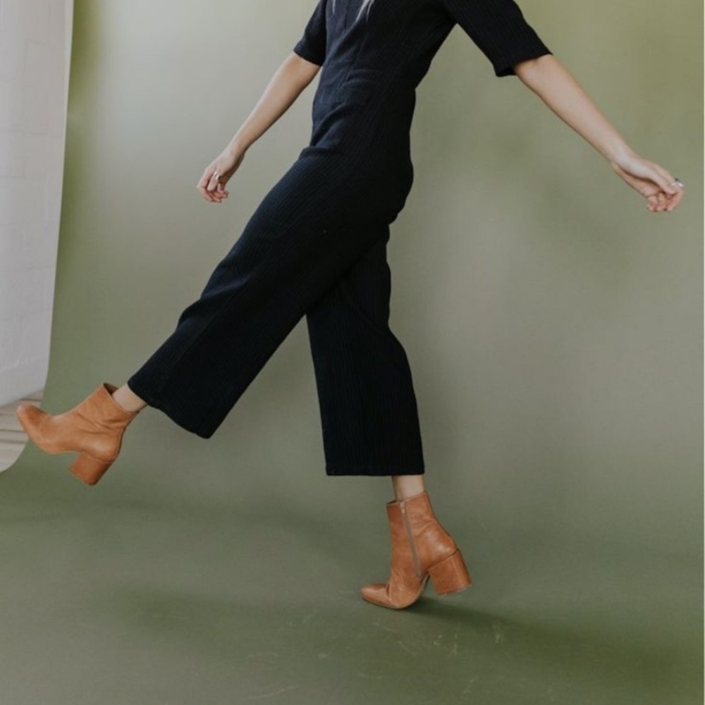 Roolee MOM navy textured linen jumpsuit